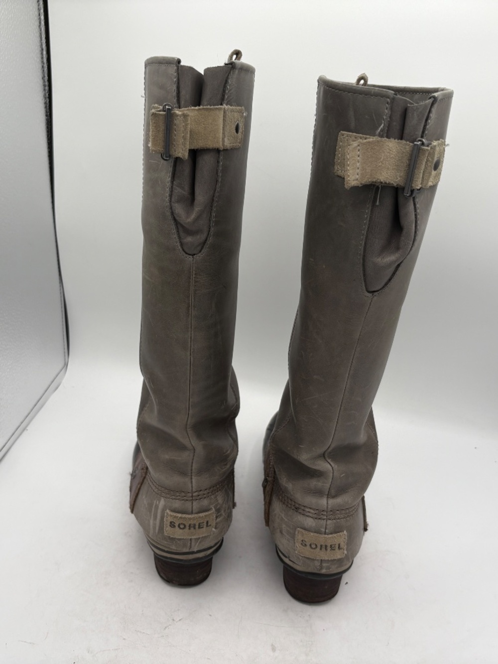 Sorel Slimpack Tall Boots Women's 7 Gray Equestrian Riding Rain Waterproof RARE - Picture 5 of 16